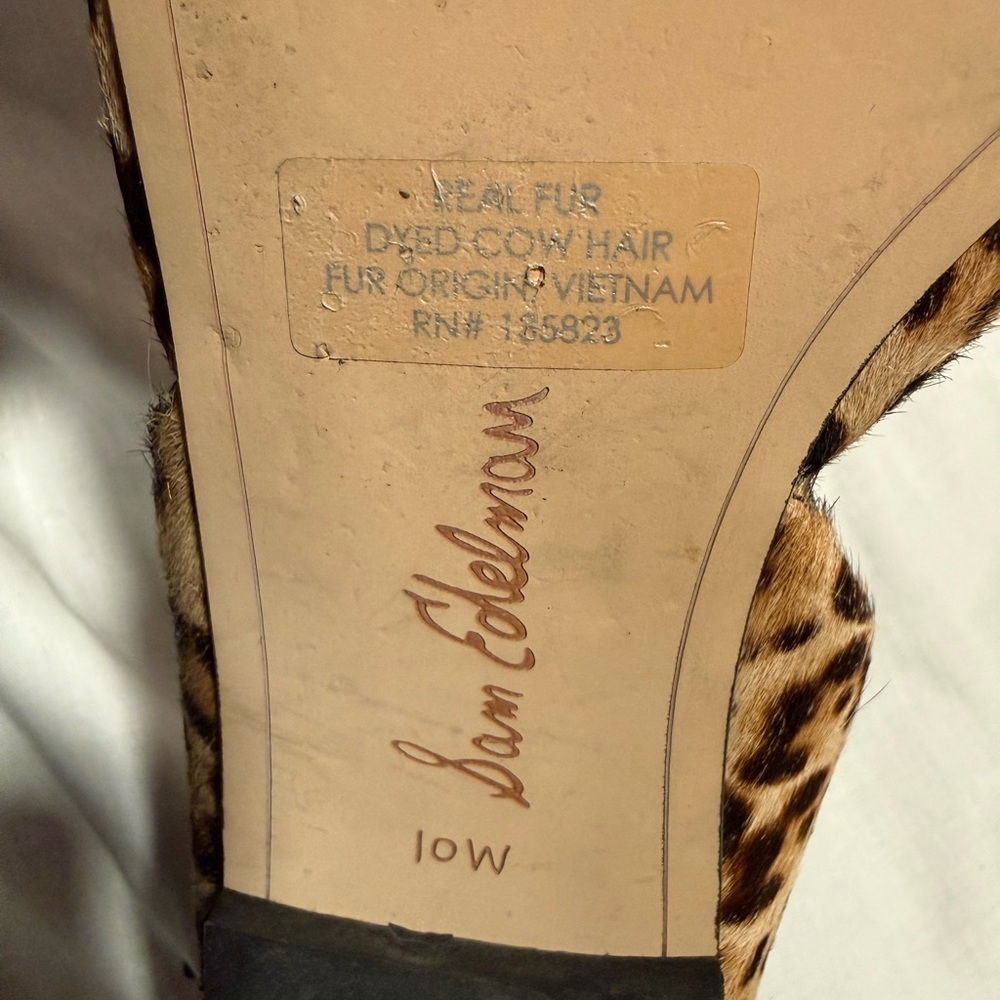 Sam Edelman Leopard Print cow hair Pointed D'Orsay Flats women’s 10w - Picture 7 of 7